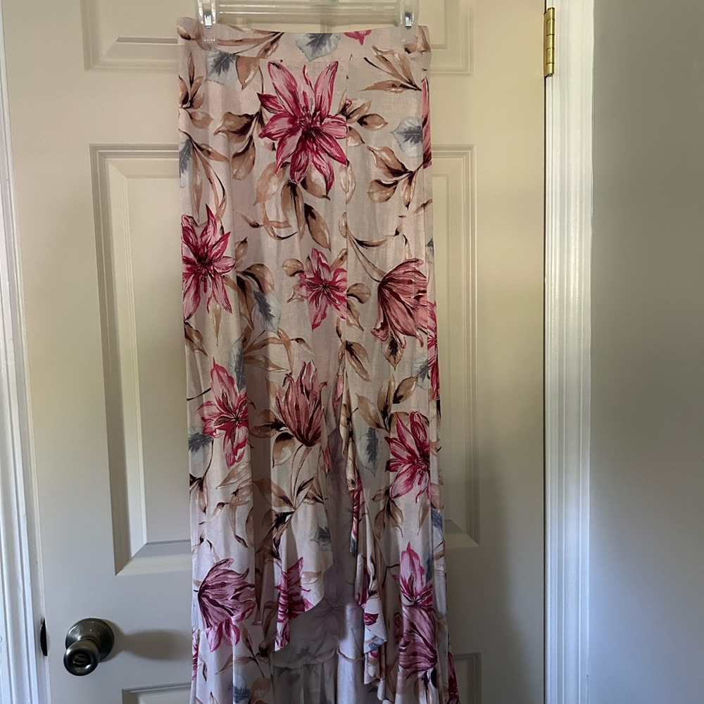 Floral Maxi Skirt in Blush and Pink